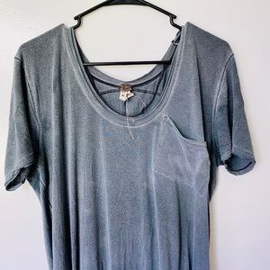 Free People Short Sleeve Comfy Tee Navy Blue